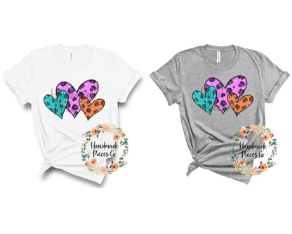 Hearts, Trio Leopard - Sublimation or HTV Transfer