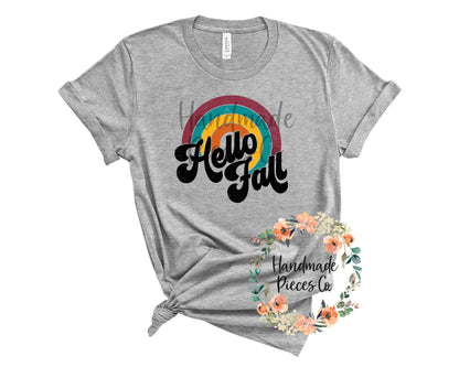 Hello Fall, Rainbow - Sublimation or HTV Transfer