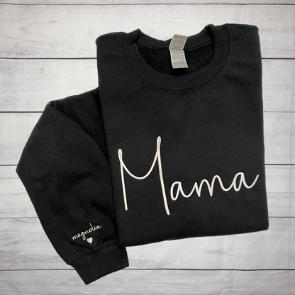 Custom Name with Sleeve Embroidered Sweatshirt or Hoodie