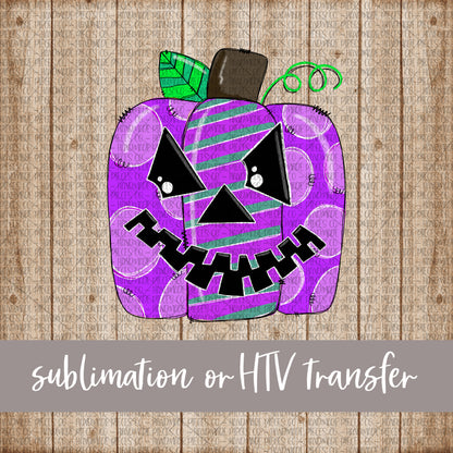 Jackolantern Pumpkin, Purple - Sublimation or HTV Transfer