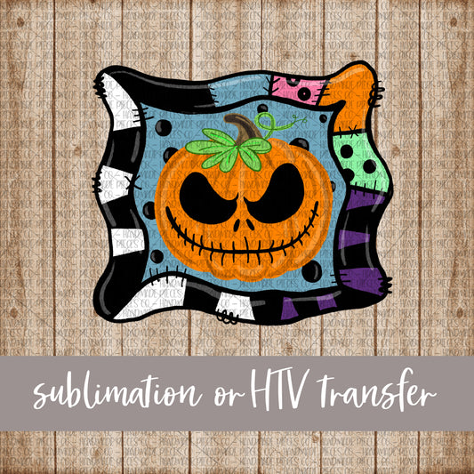 Jackolantern Pumpkin in Frame - Sublimation or HTV Transfer