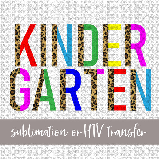 Kindergarten, Leopard Split - Sublimation or HTV Transfer