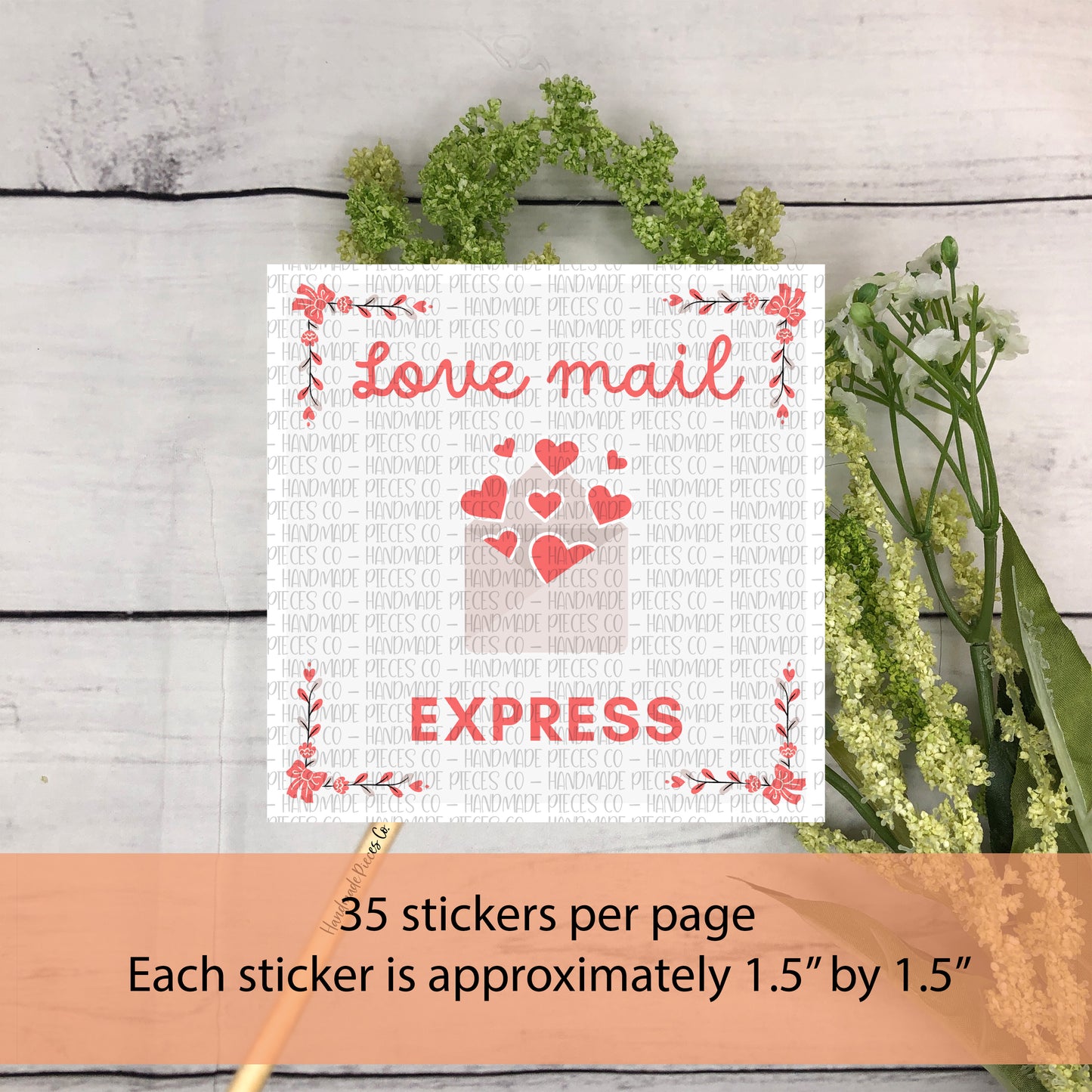 Love Mail Express Packaging Sticker - Valentine's Day Theme