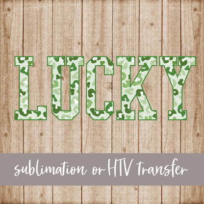 Lucky, Green Leopard Pattern  - Sublimation or HTV Transfer