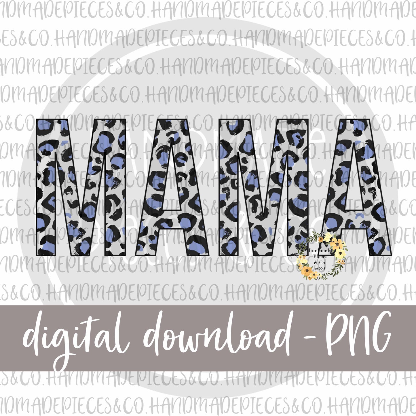 Mama, Leopard Dark Blue - Digital Download