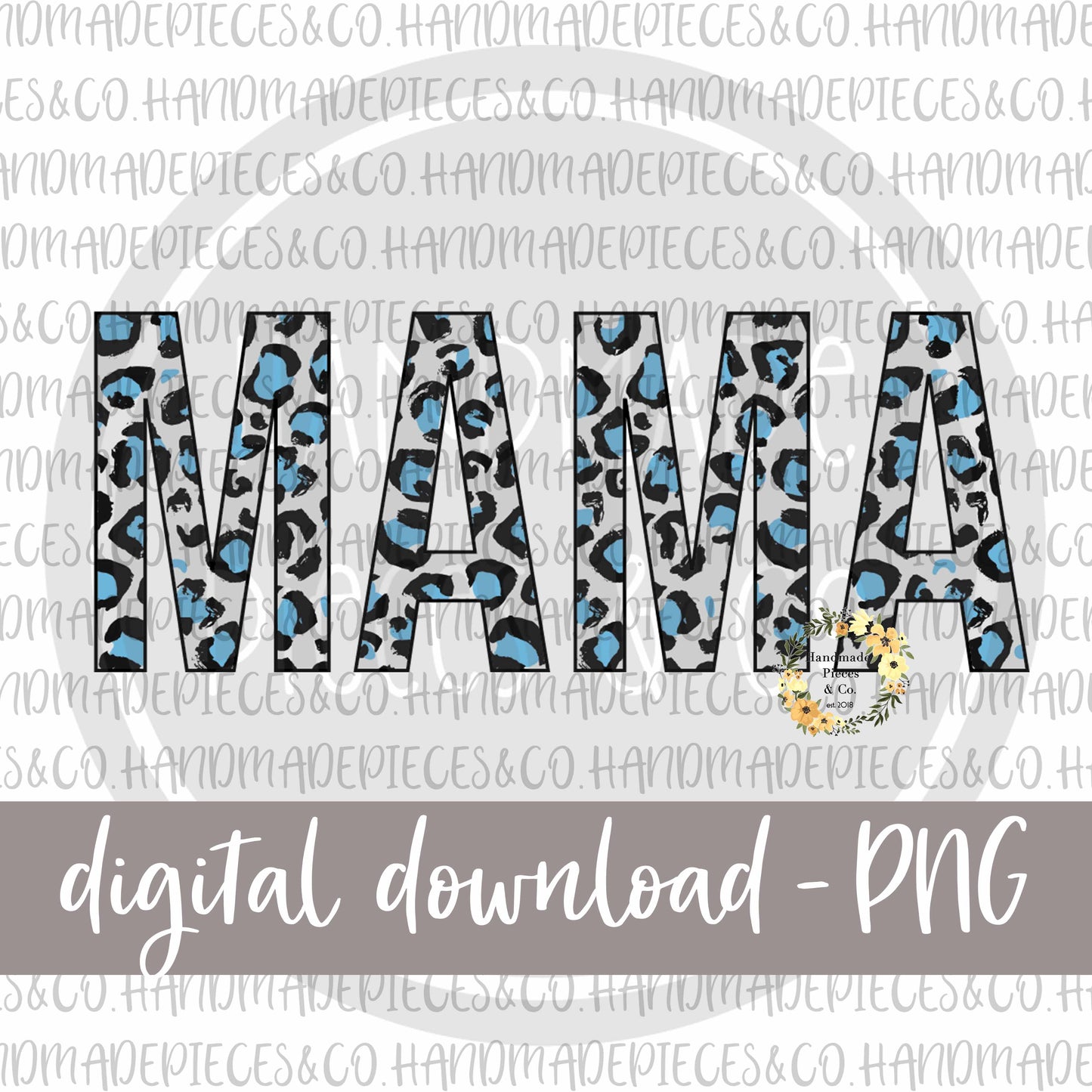 Mama, Leopard Light Blue - Digital Download