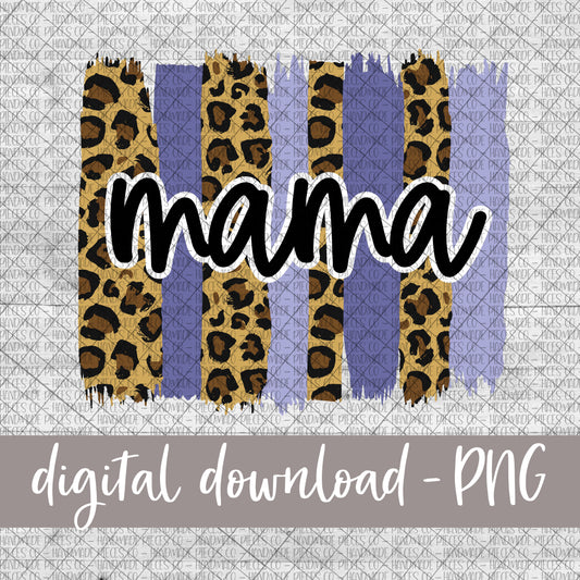 Mama Brushstroke, Leopard and Purple - Digital Download