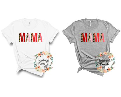 Mama, Leopard Split Pink Hues - Sublimation or HTV Transfer