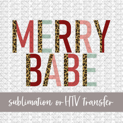 Merry Babe, Leopard Split - Sublimation or HTV Transfer