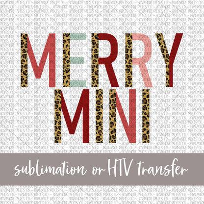 Merry Mini, Leopard Split - Sublimation or HTV Transfer