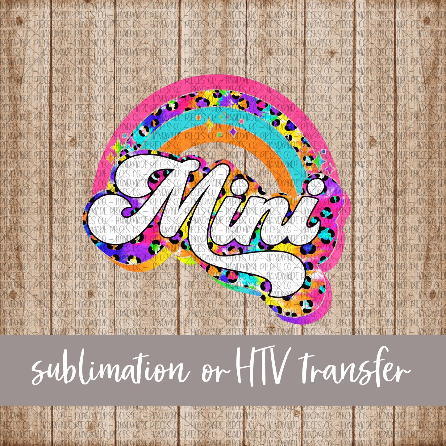 Mini, Leopard Rainbow - Sublimation or HTV Transfer