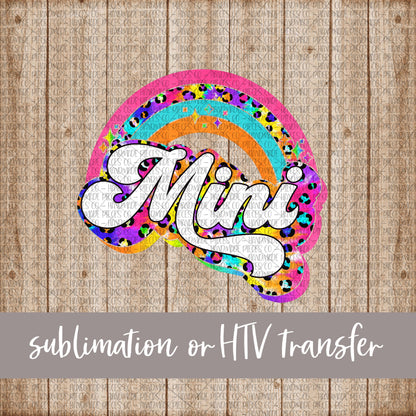 Mini, Leopard Rainbow - Sublimation or HTV Transfer