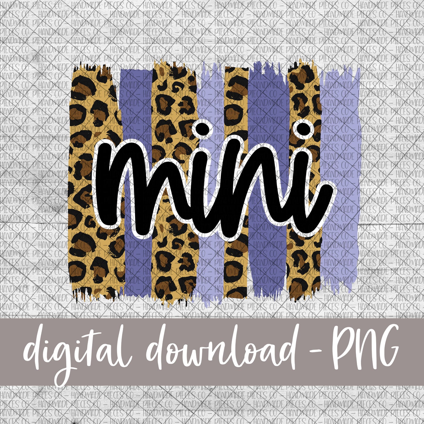 Mini Brushstroke, Leopard and Purple - Digital Download