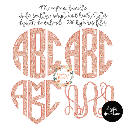 Snack Cakes Monogram, Version 2 - Multiple Styles - Digital Download