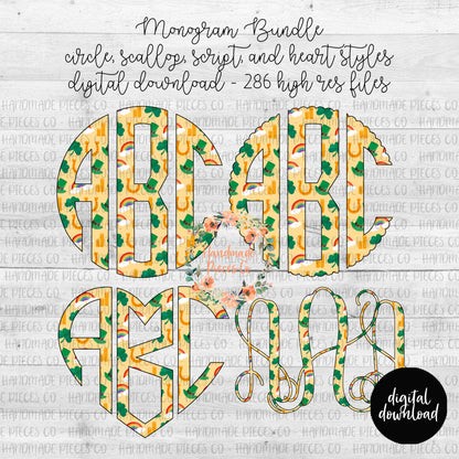 St. Patrick's Day Monogram - Multiple Styles - Digital Download