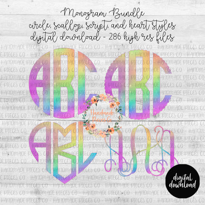 Galaxy Monogram, Version 2 - Multiple Styles - Digital Download