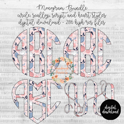 Pink Lemonade Monogram - Multiple Styles - Digital Download