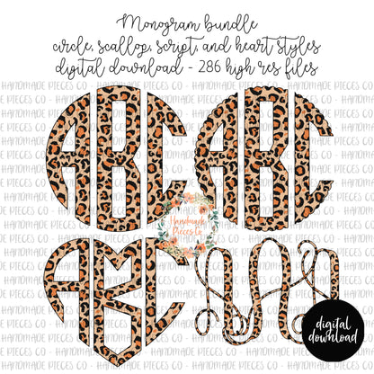 Leopard Monogram, Version 2 - Multiple Styles - Digital Download