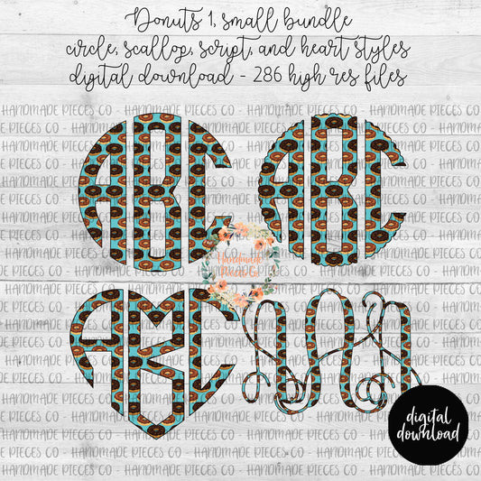 Donuts Monogram, 1 Small Print - Multiple Styles - Digital Download