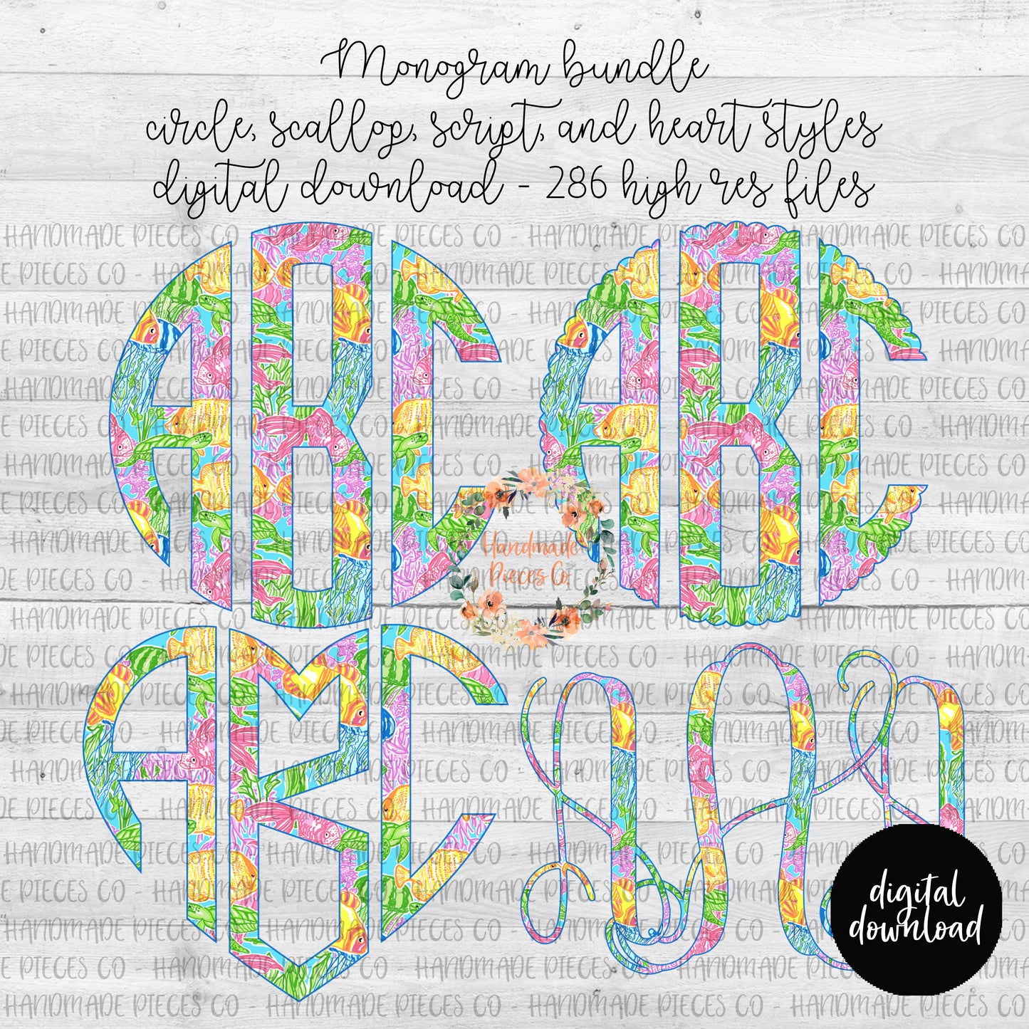 Under the Sea Monogram - Multiple Styles - Digital Download