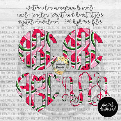 Watermelon Monogram - Multiple Styles - Digital Download