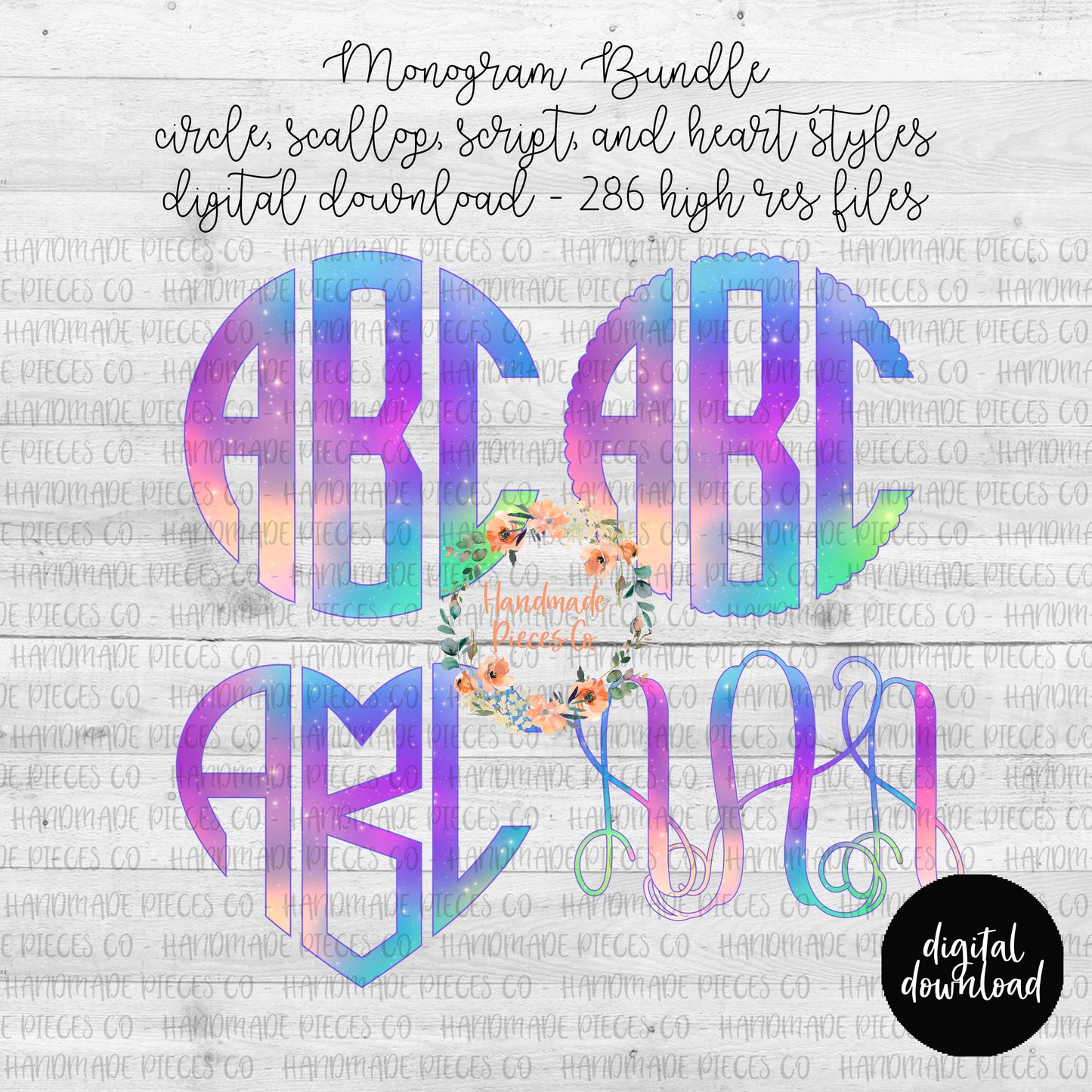 Galaxy Monogram, Version 1 - Multiple Styles - Digital Download