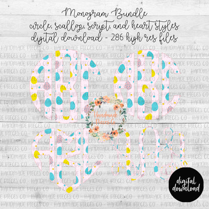 Easter Egg, Pastel Monogram - Multiple Styles - Digital Download