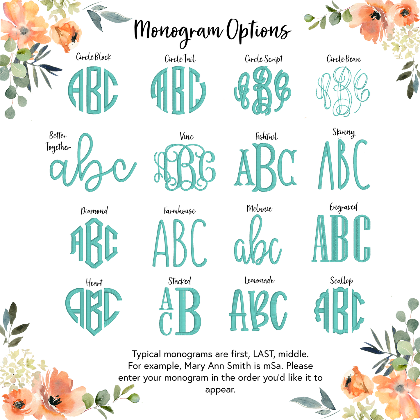 Monogram/Small Phrase Embroidered Tote Bag