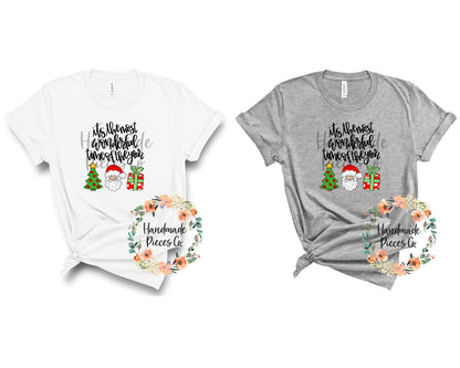 Most Wonderful Time of the Year, Christmas Tree Santa Present - Sublimation or HTV Transfer