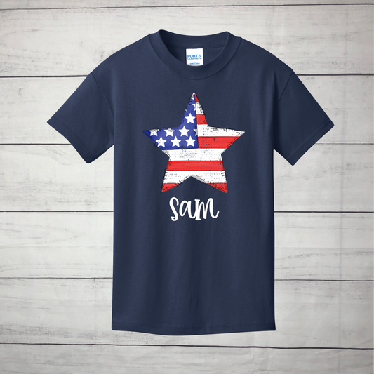 Patriotic Star, Name Optional - Infant, Toddler, Youth, Adult