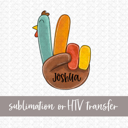 Turkey Transfer - Name Optional - Sublimation or HTV Transfer