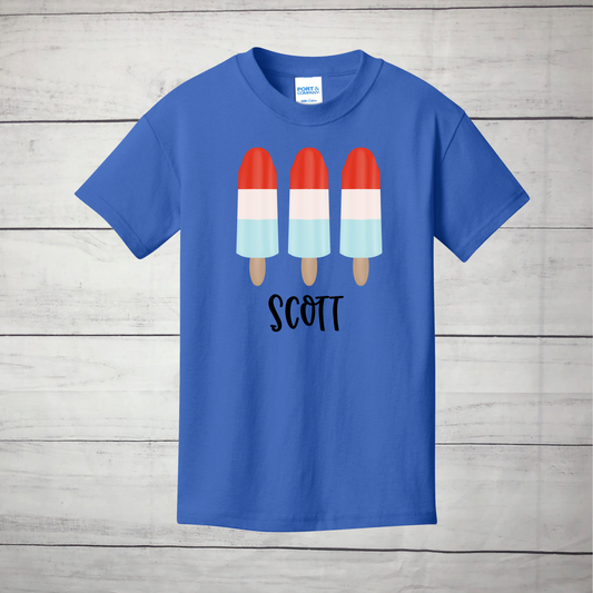 Patriotic Popsicle Trio, Name Optional - Infant, Toddler, Youth