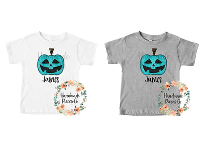 JackOLantern Pumpkin, Teal - Name Optional - Sublimation or HTV Transfer