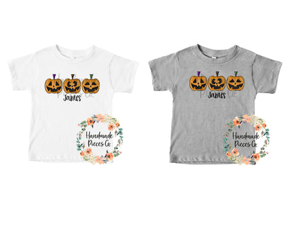 JackOLantern Pumpkin, Trio - Name Optional - Sublimation or HTV Transfer