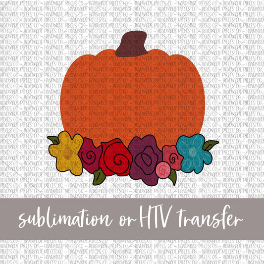 Pumpkin, Floral - Sublimation or HTV Transfer