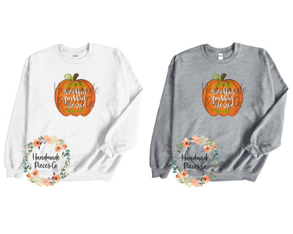 Pumpkin, Thankful Grateful Blessed - Sublimation or HTV Transfer