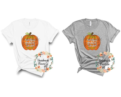 Pumpkin, Thankful Grateful Blessed - Sublimation or HTV Transfer