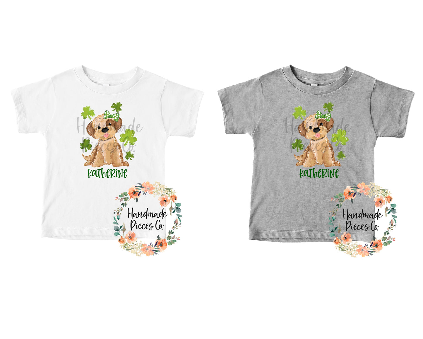 Puppy, St. Patrick's, Girl - Name Optional - Sublimation or HTV Transfer