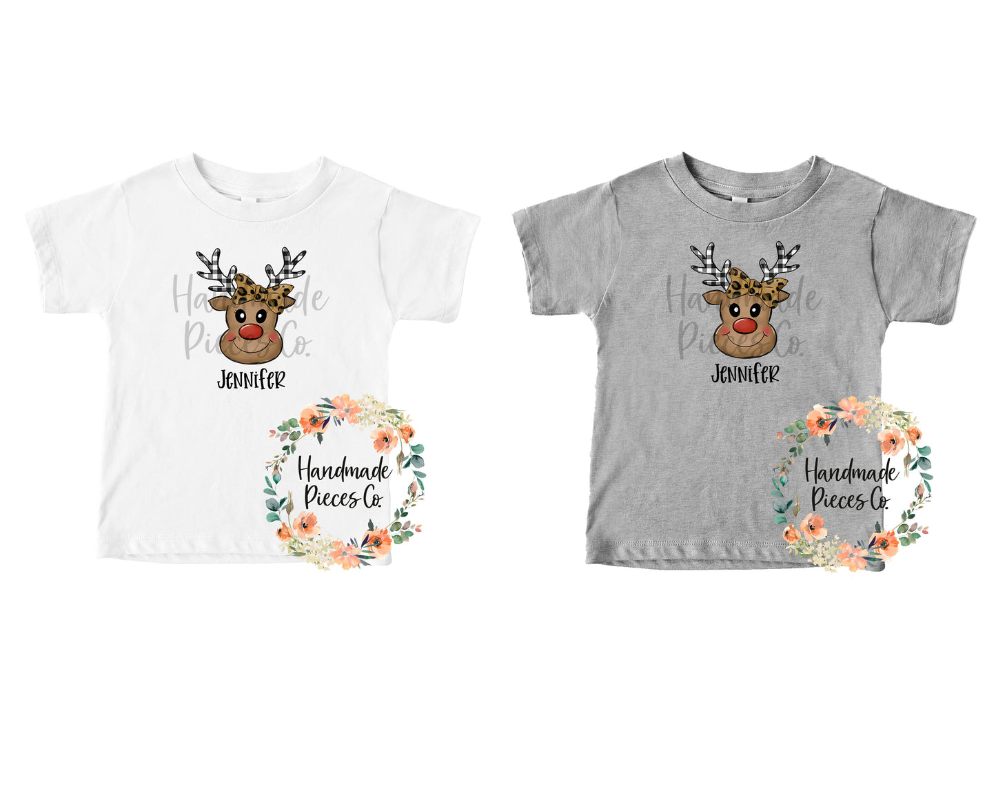 Reindeer, Bow - Name Optional - Sublimation or HTV Transfer