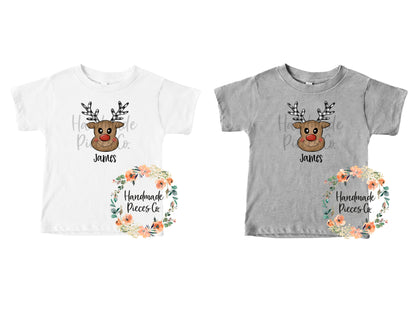 Reindeer - Name Optional - Sublimation or HTV Transfer