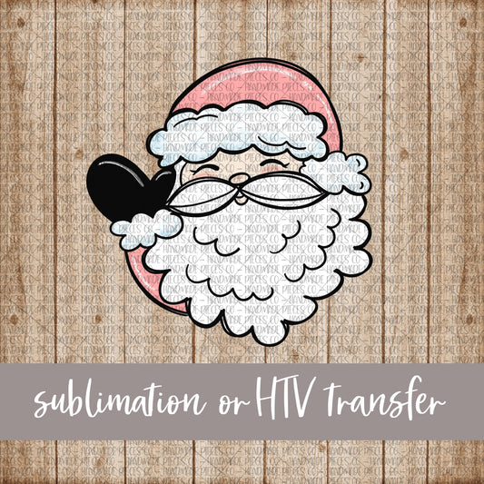 Santa, Pink - Sublimation or HTV Transfer