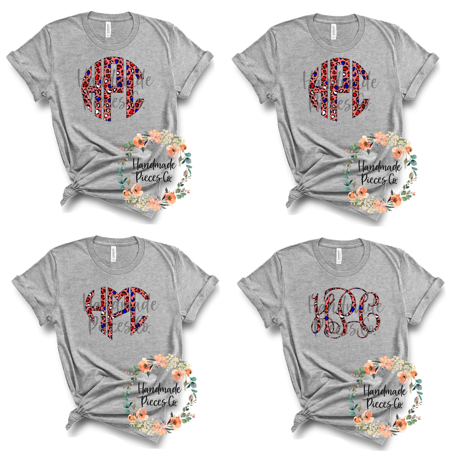 Leopard Monogram, Patriotic Version 1 - Sublimation or HTV Transfer