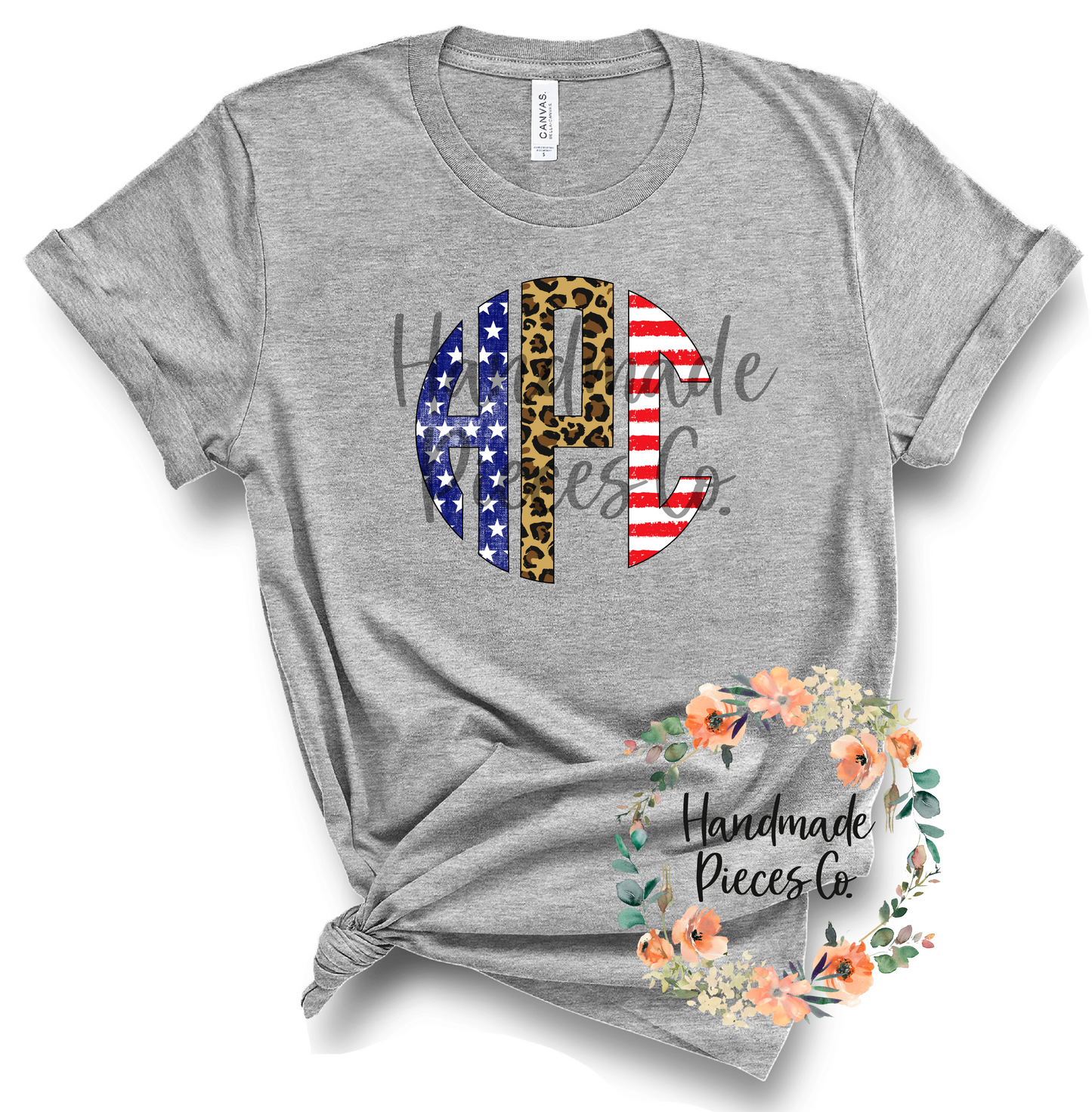 Patriotic Monogram, Stars Stripes & Leopard Trio - Sublimation or HTV Transfer