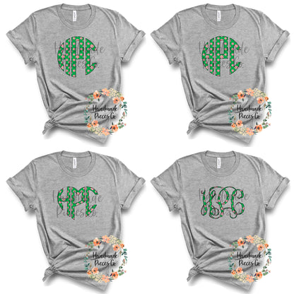 Peppermint Monogram, Green - Sublimation or HTV Transfer