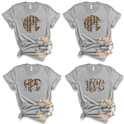 Pumpkin Monogram, Blue - Sublimation or HTV Transfer