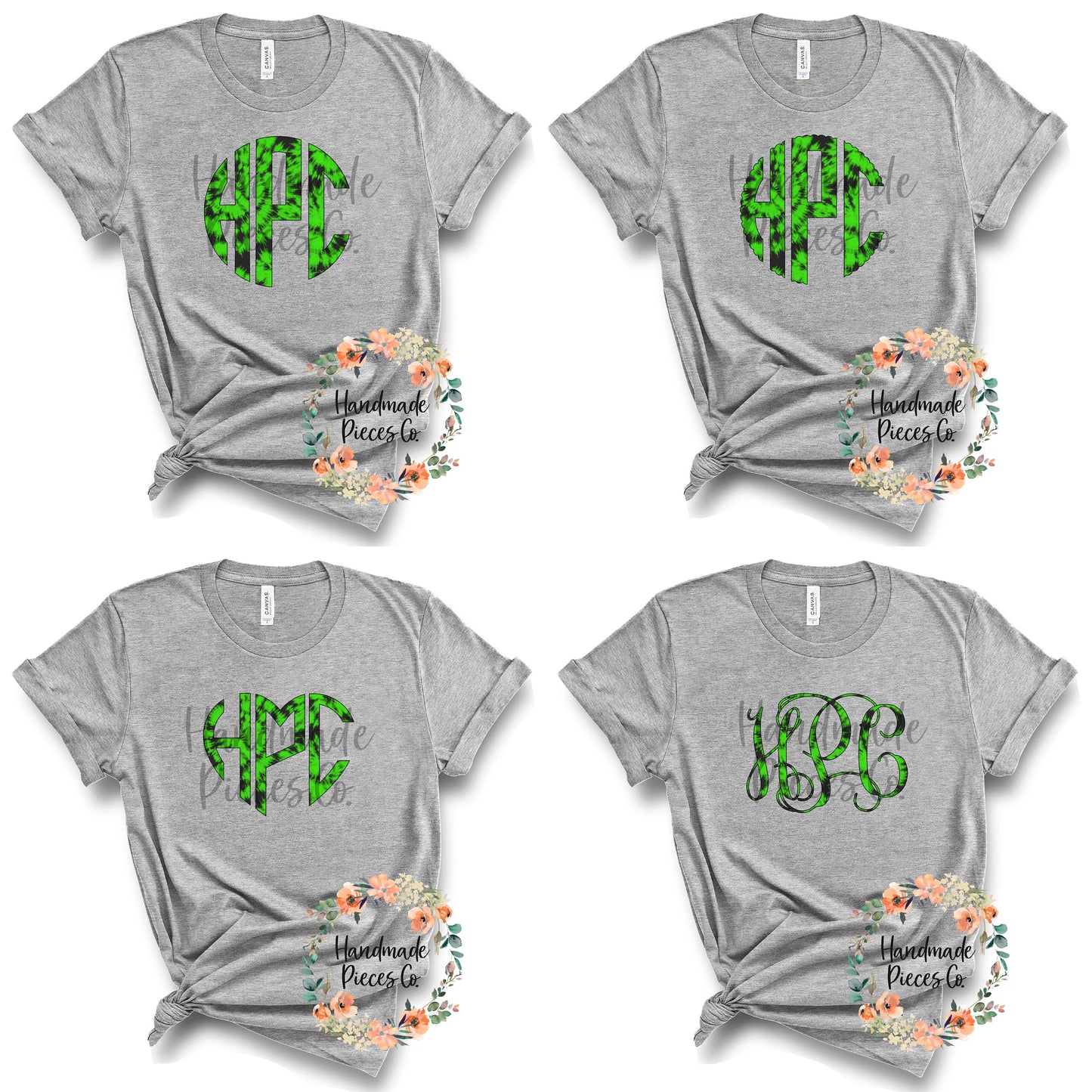 Halloween Tie Dye Monogram, Green - Sublimation or HTV Transfer