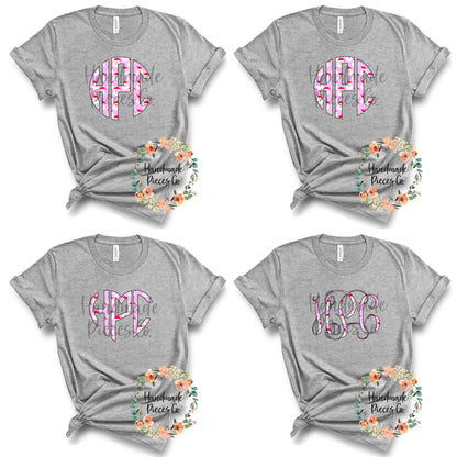 Santa Monogram, Pink - Sublimation or HTV Transfer