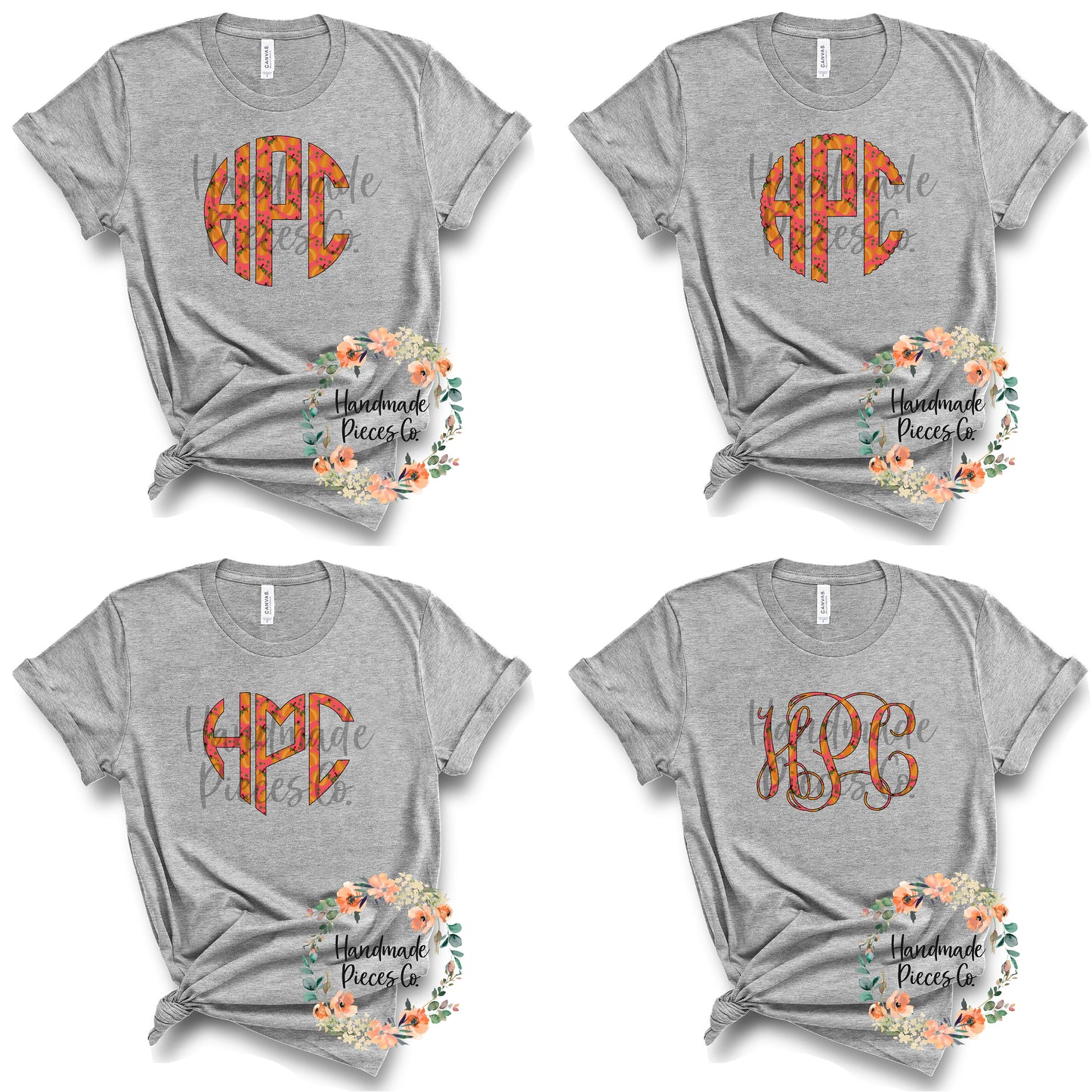 Pumpkin Monogram, Pink - Sublimation or HTV Transfer