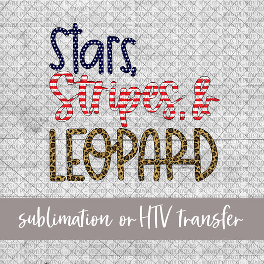 Stars, Stripes, & Leopard - Sublimation or HTV Transfer