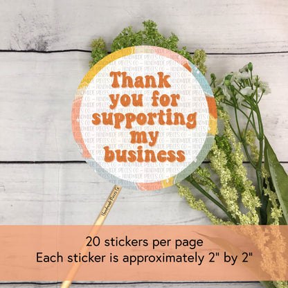 Thank You for Supporting my Business Packaging Sticker, Self Love Theme